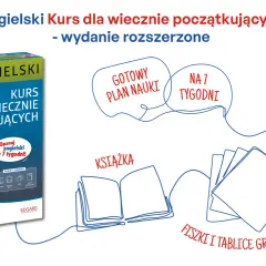 Kurs "Angielski dla początkujących" zawiera podręcznik, nagrania, fiszki i tablice gramatyczne. Opanuj angielski w 7 tygodni!